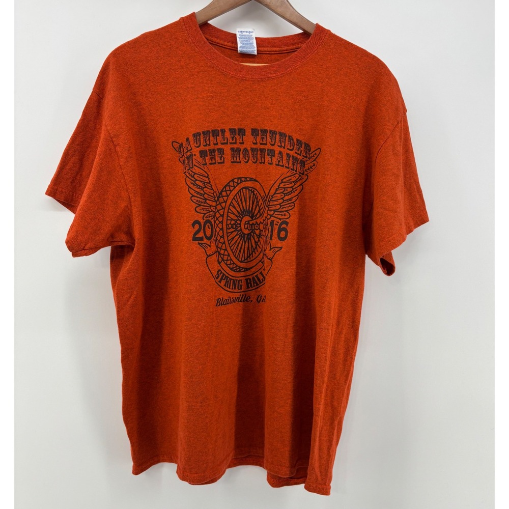 Gauntlet Thunder In The Mountains Spring Rally 2016 T-Shirt Men XL Orange